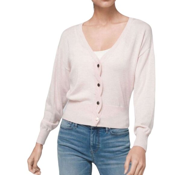 White House Black Market Cable Relaxed Cardigan Heather Rococo Size Large - Picture 1 of 8